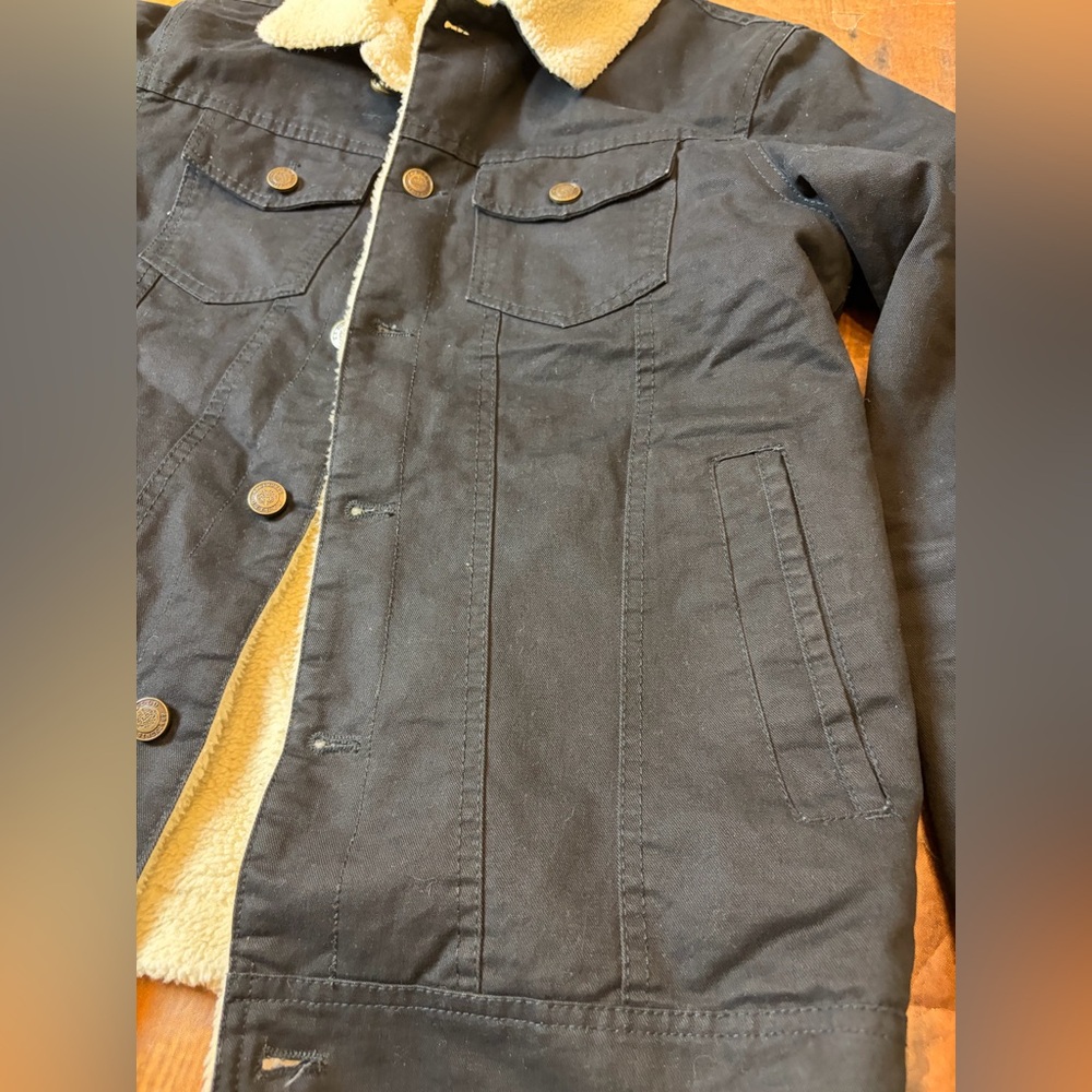 Women's Black Sherpa-Lined Chore/Barn Utility Jacket XS - Picture 4 of 8